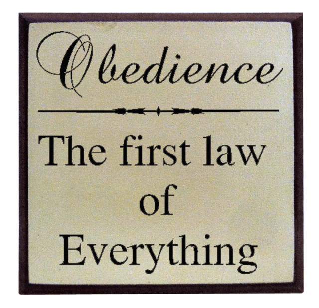 "Obedience: The first law of Everything"